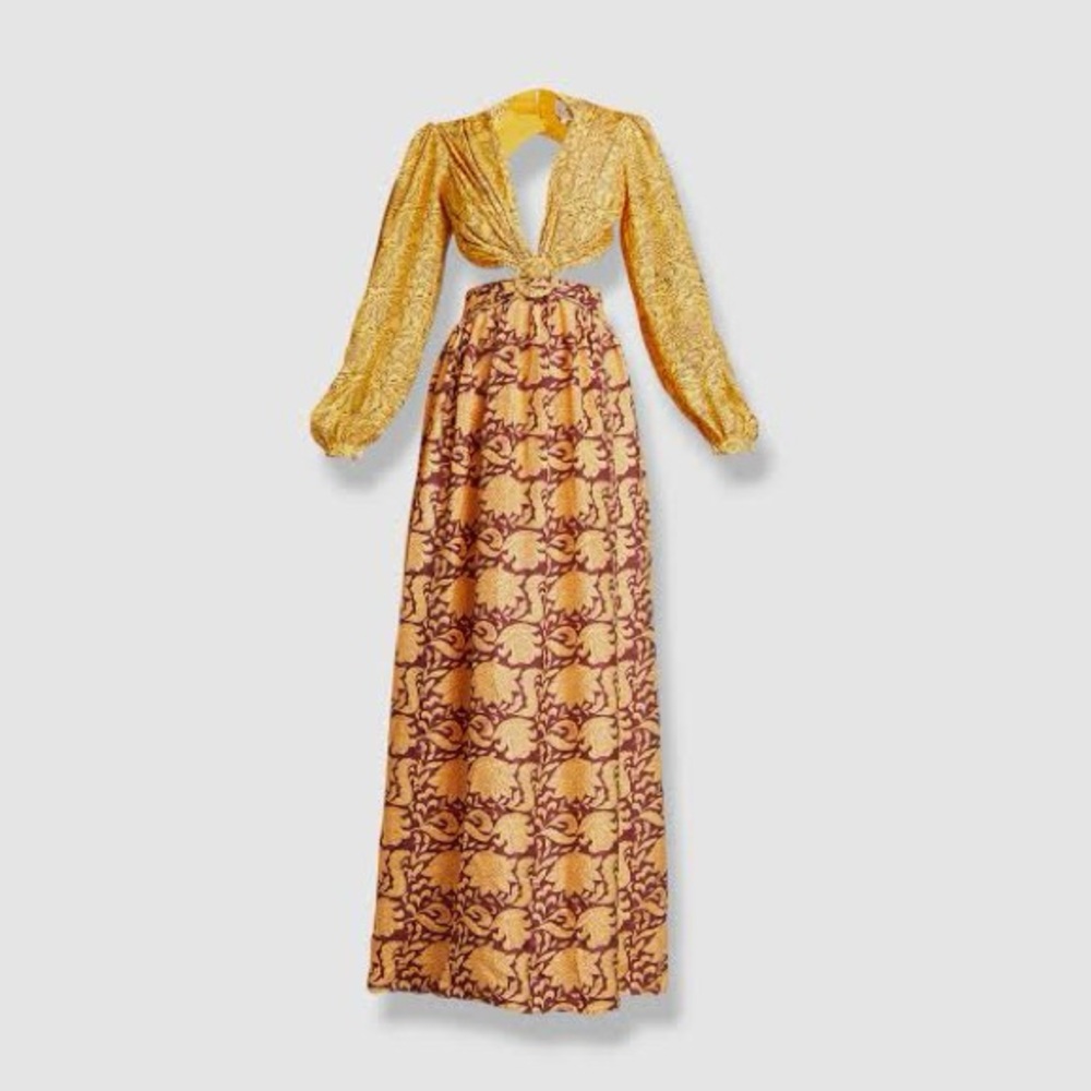 Rio cutout floral print silk